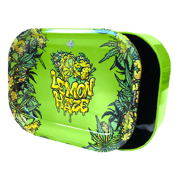 Best Buds Thin Box Rolling Tray With Storage Lemon Haze