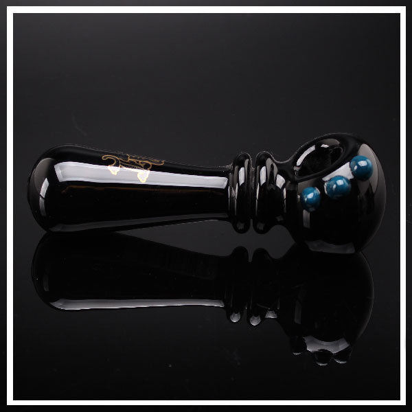 Black Leaf Spoon Pipe Black Aquamarine