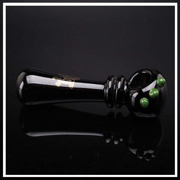 Black Leaf Spoon Pipe Black Green