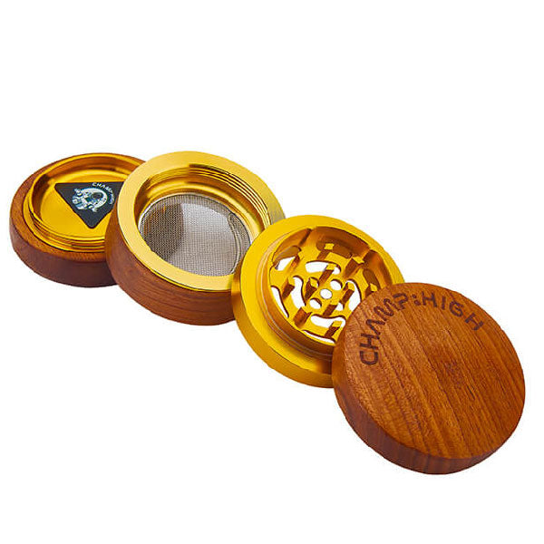 Champ High Grinder in Legno e Metallo Ø60mm Oro