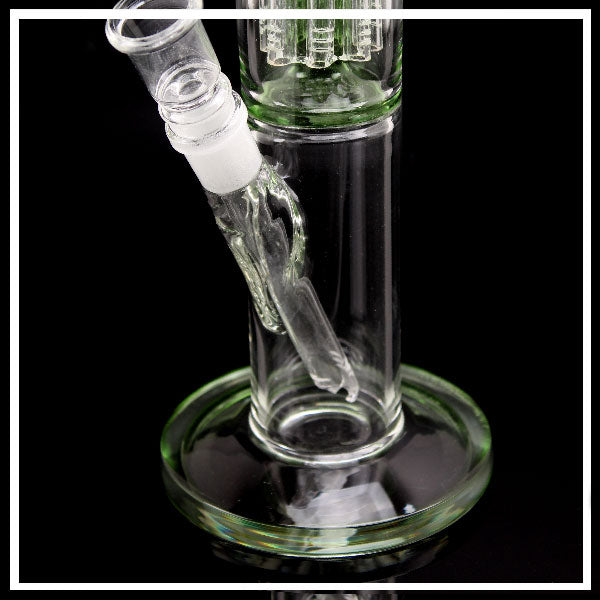 Glass Bong Groovy 40cm con Perculatore e Nocche Ice – Design Verde