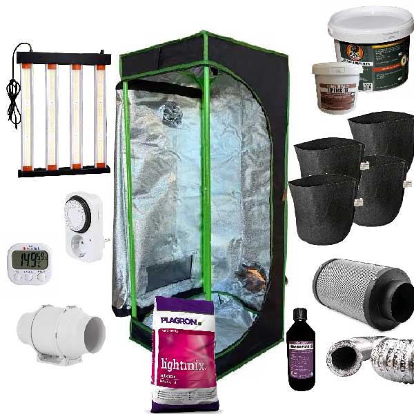 Kit Grow Box Completo 80x80x180cm LED 250W per 4 Piante SuperSoil