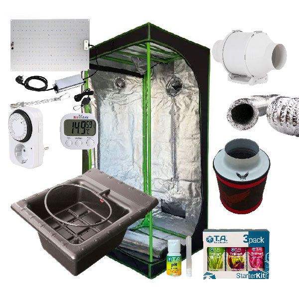 Kit Grow Box Idroponico 60x60x160 cm con LED Airontek 120W e Sistema Nutriculture Flo Gro 500