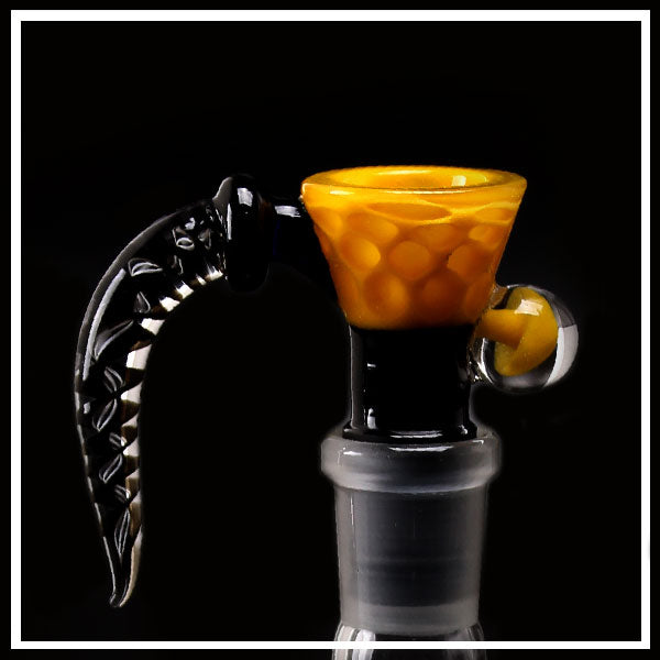 Black Leaf Braciere Glass Art Turtle Giallo