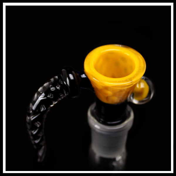 Black Leaf Braciere Glass Art Turtle Giallo