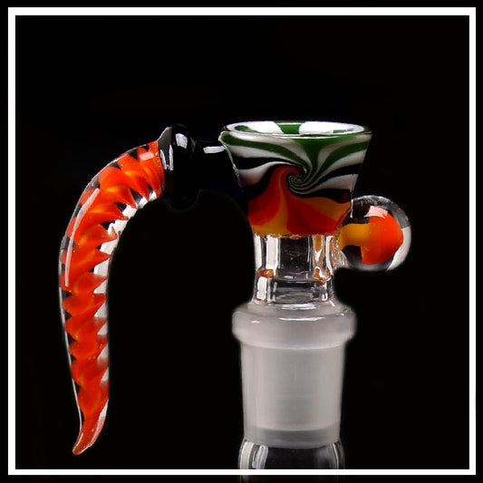 Black Leaf Braciere Glass Art Giallo-Rosso-Verde