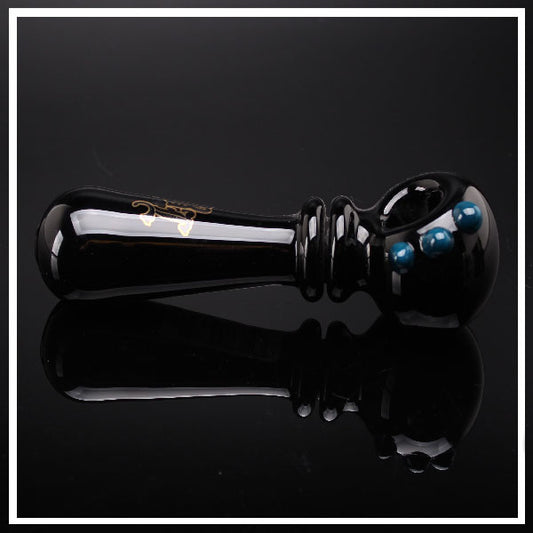 Black Leaf Spoon Pipe Black Aquamarine
