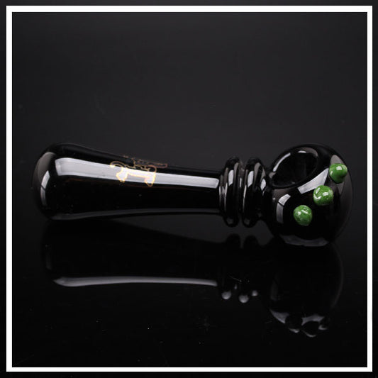 Black Leaf Spoon Pipe Black Green