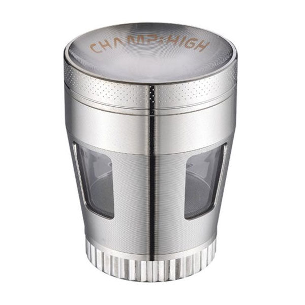 Champ High Curved Grinder con Finestra Ø50mm 4 Parti Argento