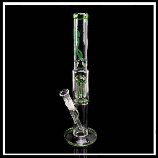 Glass Bong Groovy 40cm con Perculatore e Nocche Ice – Design Verde