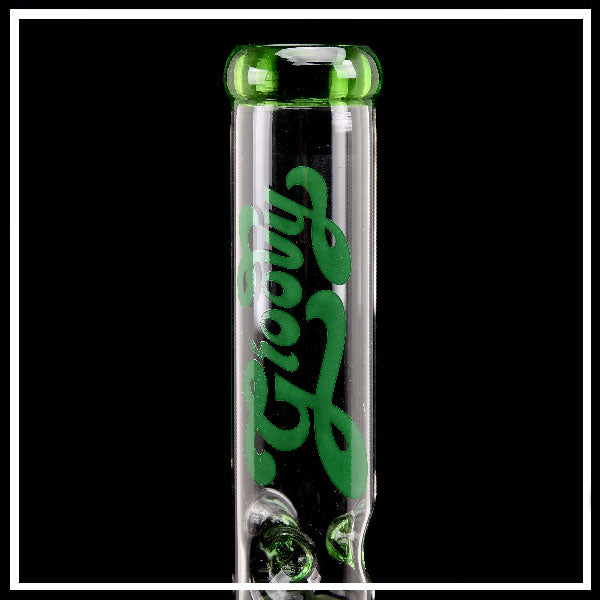 Glass Bong Groovy 40cm con Perculatore e Nocche Ice – Design Verde