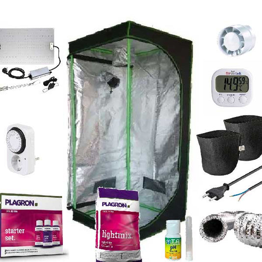 Kit Grow Box Completo 60x60x160 cm – Kit Coltivazione Indoor LED 120w