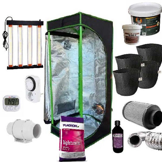 Kit Grow Box Completo 80x80x180cm LED 250W per 4 Piante SuperSoil
