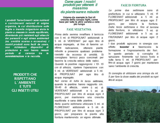 Terra Green Tabella di fertilizzazione